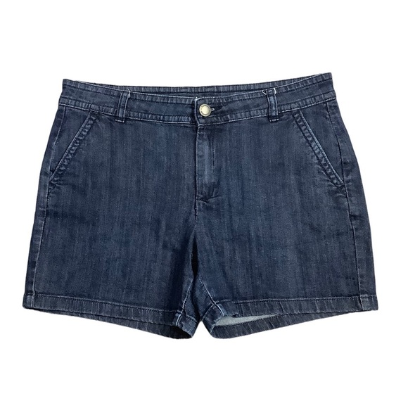 Women's Liz Claiborne 10 M Medium Shorts Jeans Jean Navy Blue Stretch High Rise - Picture 3 of 9